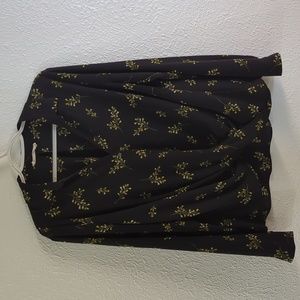 All In Favor | floral semi sheer blouse with crisscross waist button up